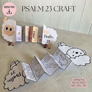 Psalm 23 Folding Surprise Craft, Mini Book for Kids, Bible Printable Activity, Sunday School, VBS, Homeschool, the Lord is My Shepherd - Etsy