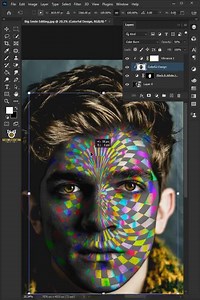 13K views · 575 reactions | How to Paint Abstract Design onto Face, such as a Flag in Photoshop | Big Smile Editing | Facebook