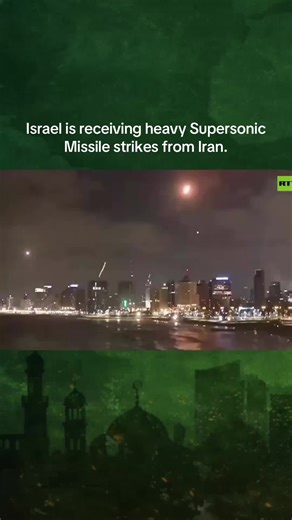 BREAKING NEWS: Heavy Supersonic Missile Strikes Hammer Israel from Iran! Bright supersonic trails light up the night over Israeli cities as Iranian missiles rain down, evading defenses and exploding with massive impacts across the skyline. According to Brics News, one added line: the relentless barrage marks a major escalation with devastating precision deep inside enemy territory. #ايران #ww3 #لبنان #iranvsisrael #war