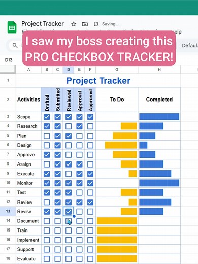 Real-Time Project Tracker Using Excel
