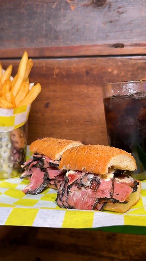 Meet your new 12PM tradition: the Pastrami Classic lunch combo 👀 Pastrami stacked high, fries on the side, vibes unmatched. | Bareburger