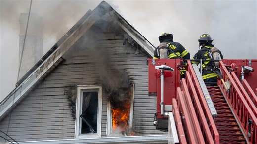 Watch video from the scene of multiple alarm house fire in Paterson