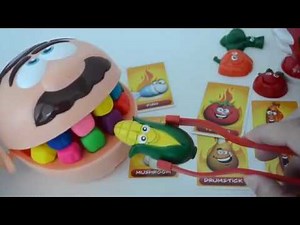 Play Doh Dentist Doctor Drill Charlie eating Barbecue boys X Girls!!!