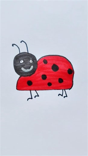 Ladybug 🐞 Drawing for kids #ladybug #drawing #viral #cartoon #youtubeshorts #funny #art