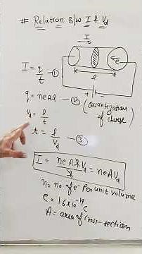Relation between current and drift velocity || current electricity