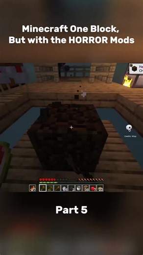 Minecraft one block but with HORROR mods. Credits: Wisp on YouTube #Minecraft #minecraftclips #minecraftoneblock
