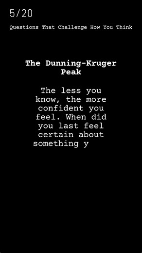 Day 5/20: The Dunning Kruger Peak