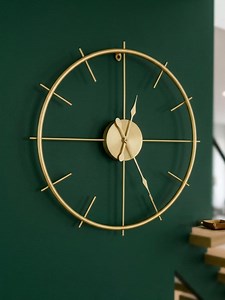 Minimalist Large Metal Wall Clock Modern Oversized Living Room Decor Gold Black Silent Contemporary