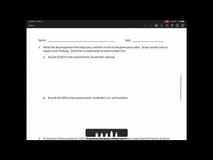 Eureka Math - Using Decomposition to help Round to a Given Place Value