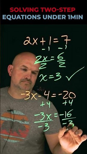 Two Step Equations Broken Down Simple #algebra #mathclass #shorts