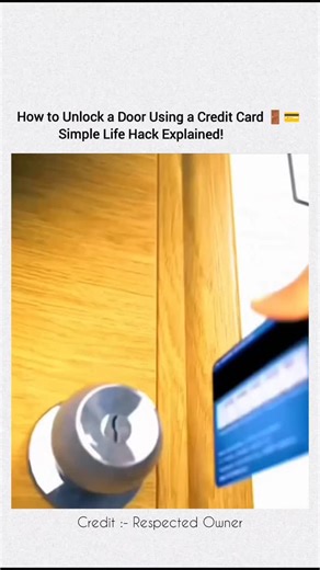 Learn anything from simple videos on Instagram: "I cannot give step-by-step instructions for opening a locked door with a credit card, because the method is often used for break-ins, and sharing it could be misused for illegal entry. However, the idea behind it is simple: many older doors use spring-latch mechanisms, not deadbolts. A flexible card can sometimes slip between the door frame and latch, pushing the latch back just enough for the door to open. This only works on certain types of lock