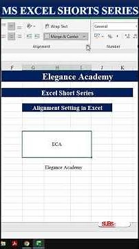 Day-26 | Alignment Settings in Excel 🔥#excel #msexcel #eleganceacademy #excelformula #alignment