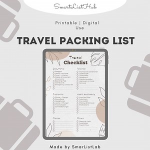 Travel Packing List, Travel Checklist, Travel Planner - Etsy
