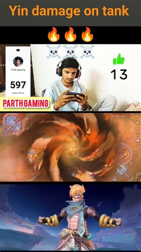 Yin damage on tank ...!!! 🔥🔥🔥🔥🔥 #shorts #parthgaming