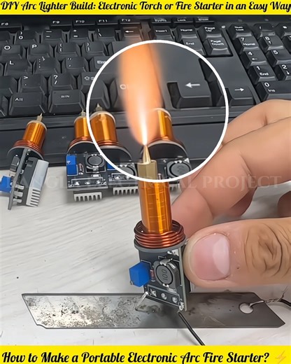 This powerful little device is a portable arc lighter or fire starter! 🔥 Watch the video to learn how to easily ignite a flame using this awesome DIY gadget made with a high-voltage coil. #ArcLighter #DIYGadget #Electronics #FireStarter #Technology | Bangla Electrical project
