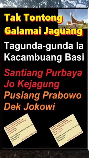 Enak didengar nada lagu Tak Tontong Purbaya ala Minang #menkeu #kejagung #shotrs
