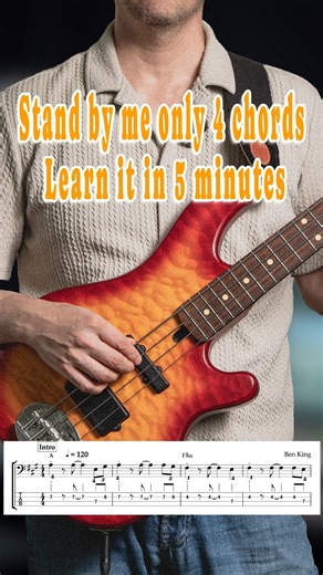 The Easiest Bassline Every Beginner Needs to Know #bass #standbyme #learnbass #bassplayer