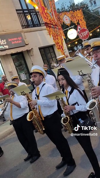 Marching Band Performance Featuring Brass Instruments
