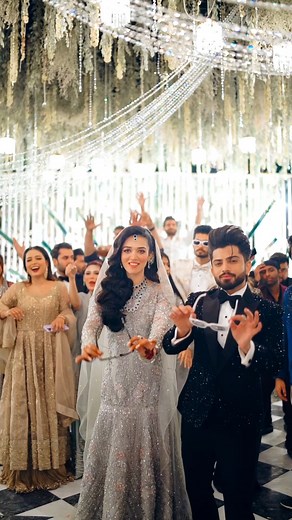 Here comes the bride and groom with their gang bang ❤️#zaraibkishaadi #holidayswithshorts | Laraib LK