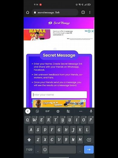 How to create secret message link #secretmessage #secret #shorts #reels