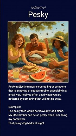 English word 'pesky' adjective C1
