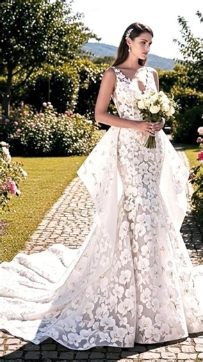This orchid mermaid gown is made for garden brides 🌸 #fashion #elegantbridal