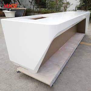 [Hot Item] Customized Artificial Solid Surface Stone Reception Bar Counter Desk