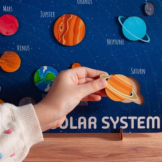 Personalized Solar System Puzzle With Dwarf Planets: Wooden Space Toy for Kids, Educational Montessori Toy - Etsy