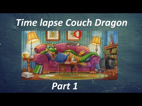 Part 1 of 6 Couch Dragon diamond painting time lapse