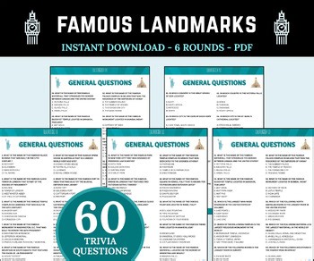 Famous Landmarks Trivia | Fun Printable Geography Quiz with 60 Questions