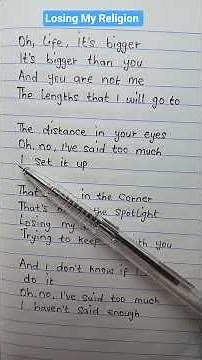 Losing My Religion song by R.E.M #losingmyreligion #Rem #songlyrics