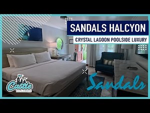 Sandals Halcyon Beach Crystal Lagoon Poolside Luxury Room Tour, St Lucia Sandals