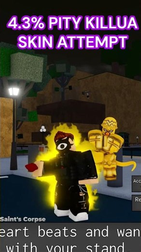 4.3% PITY KILLUA SKIN ATTEMPT #yba #roblox #trending #shorts #tiktok #viralvideo #viralshorts #jjba