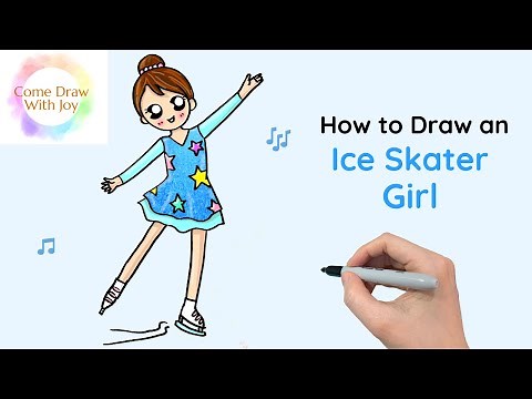 How to Draw an Ice Skater Easy | How to Draw a Figure Skater Girl