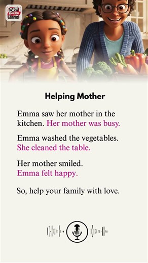 Helping Mother | Easy English Story for Beginners | Daily Life English #englishstory