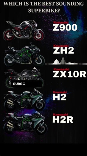 ZX1OR vs H2R vs Z90O Exhaust Comparison #kawasaki #bikes #sound