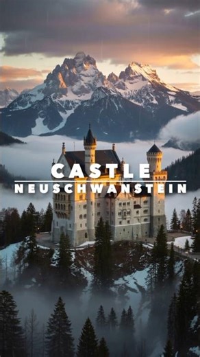 Castle Nauschwanstein - Germany - Day to Night 🇩🇪 #shorts #germany #travel