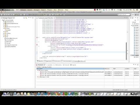 Fix AndroidManifest.xml Error in Eclipse / PhoneGap