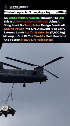 This Helicopter Is Lifting an Entire Military Truck! |#trending #aviation #shorts