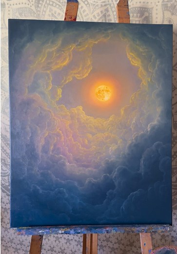 Exploring Lunar Heaven: A Colorful Cloud Painting