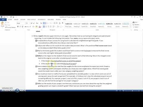 Math 123 Project 1 Overview. Spring 2017