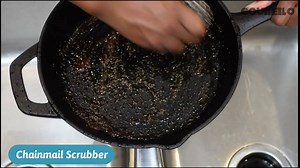 Cast Iron Cleaning Kit with Chainmail Scrubber & Pan Scraper, Upgraded Chainmail Scrubber with Ergonomic Grip, Dishwasher Safe Cast Iron Skillet Cleaner for Cast Iron Pans/Skillet/Dish/Pot by SOUHEILO