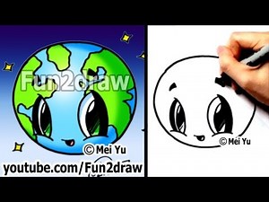 Earth Day - How to Draw a Cute Earth (Kawaii Drawings) | Fun2draw Online Art Classes