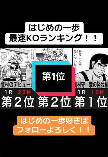 最速KOランキング：はじめの一歩の頂点