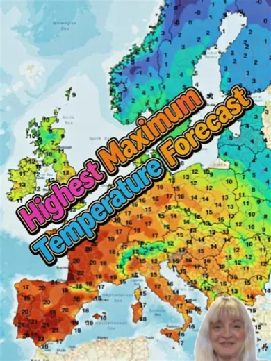 🇪🇺 Europe: Highest Max Temps Next 15 Days (°C) 🌡️🔥 #spain #france #italy #germany #uk #weather #map