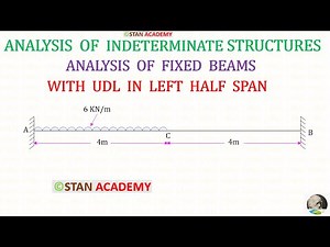 Analysis of Fixed Beams - Problem No 5 - Uniformly Distributed Load ( UDL ) on the Left Half Span