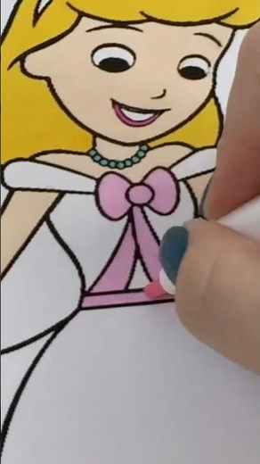 Coloring Disney Princess Cinderella Pink Dress #disney #coloring #cinderella #disneyprincess