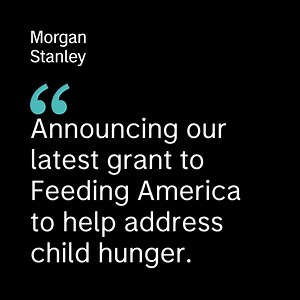 7.6K views · 47 reactions | We are proud to announce a new $8 million grant to Feeding America to help address child hunger and provide more equitable access to food. Since 2009, Morgan Stanley has committed more than $50 million to the organization’s network of food banks across the country. https://mgstn.ly/4cyBMWp | Morgan Stanley | Facebook