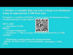 Manipulating Large Objects (LOBs) | Q4 Oracle L27 P1 | SMILE ROAD