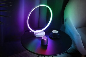 This circular LED table lamp is eye-poppingly cool and can reset the mood in any room